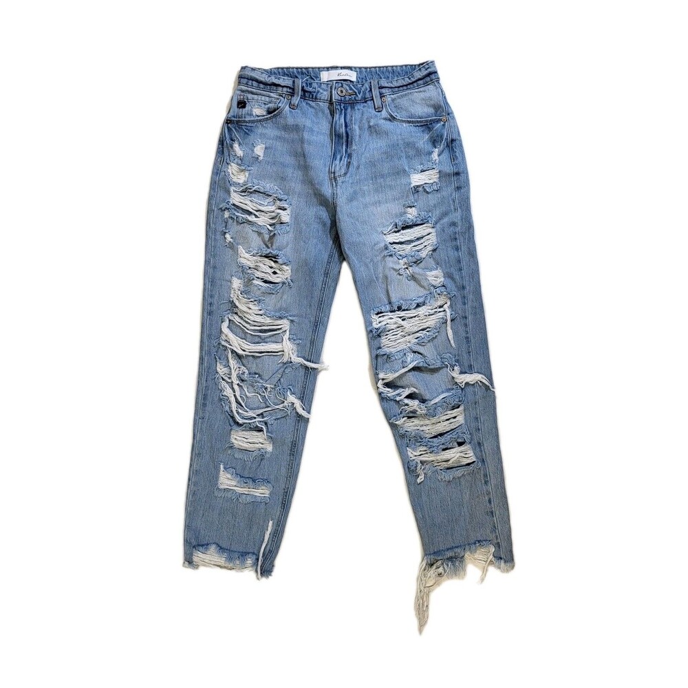 KanCan Jeans 7/27 Style KC8691L Light Wash Distressed Ripped Vintage Inspired